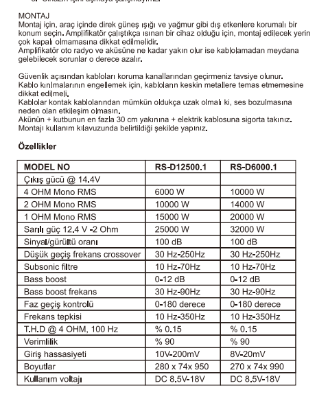 RS-D 1만6000와트급 대출력 우퍼전용 앰프