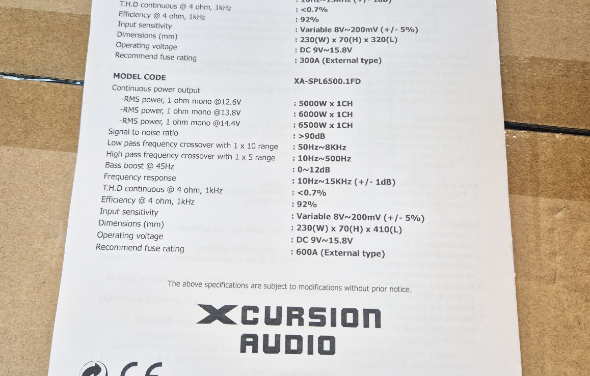 XA-SPL 6500D 대출력 우퍼전용 앰프