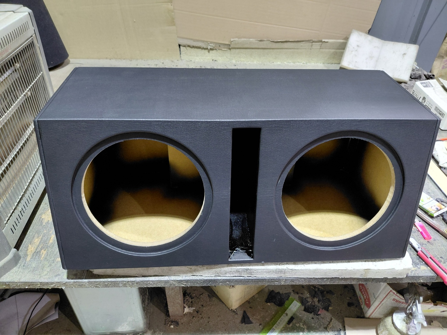 12인치 더블 각포트 우퍼박스(블랙레자마감)