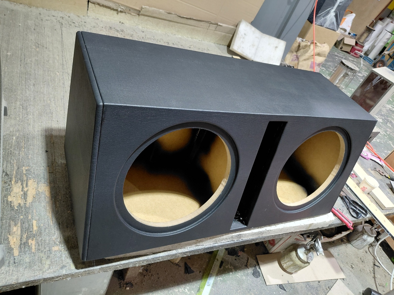 12인치 더블 각포트 우퍼박스(블랙레자마감)