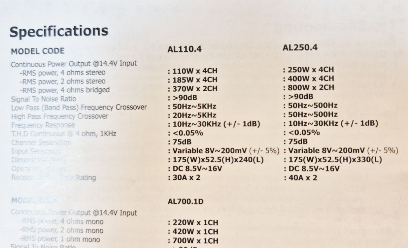 공장 리퍼브 오디오리전 AL 250.4 앰프