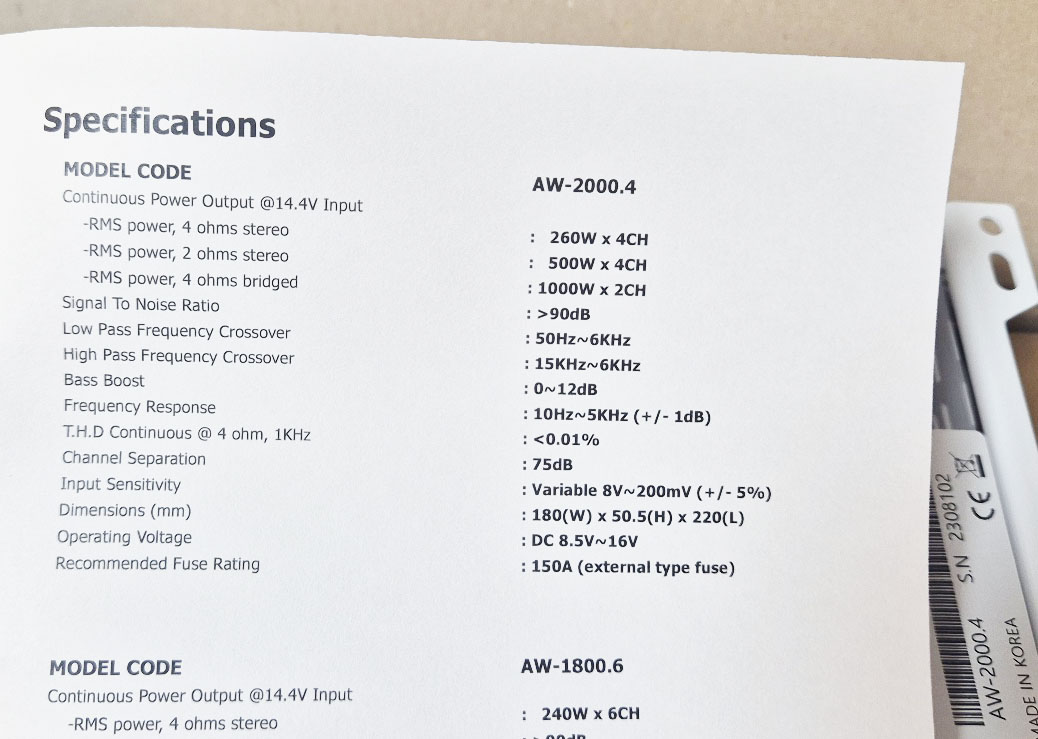 울프람 AW2000.4 컴팩트 사이즈 앰프