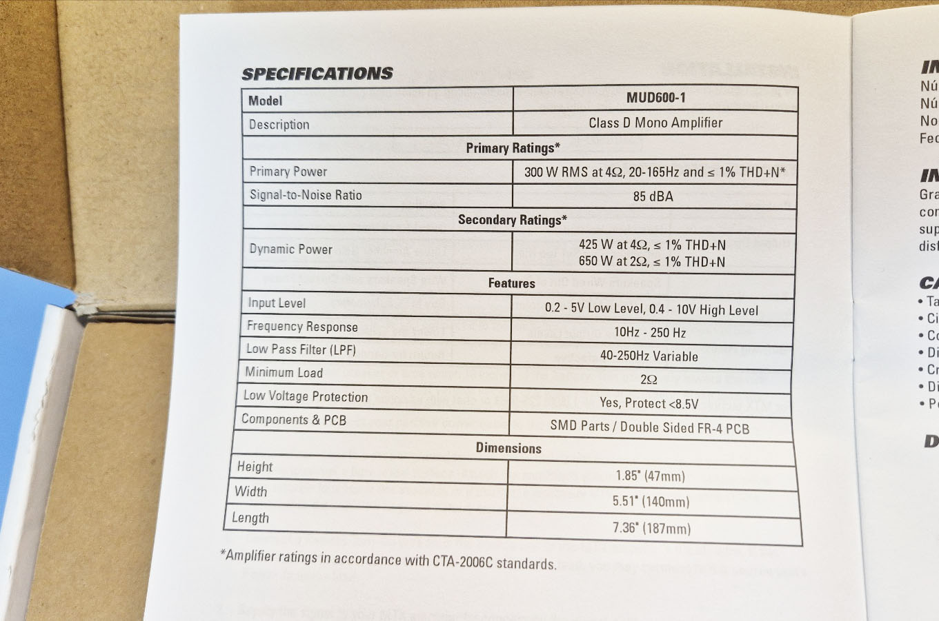 MTX 600D 컴팩트 사이즈 우퍼전용 앰프